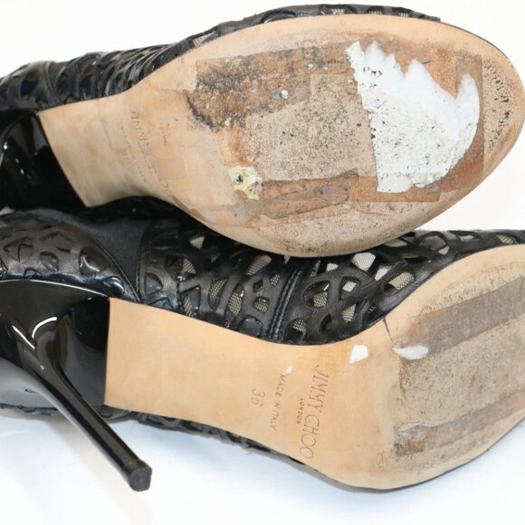 Jimmy Choo Tactic Cut Out Caged Black Bootie Pumps Womens EU 38 US 8 - Picture 14 of 16
